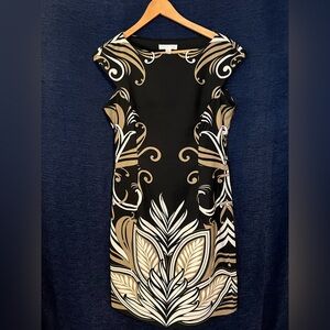 Elegant Black and Gold Patterned Dress